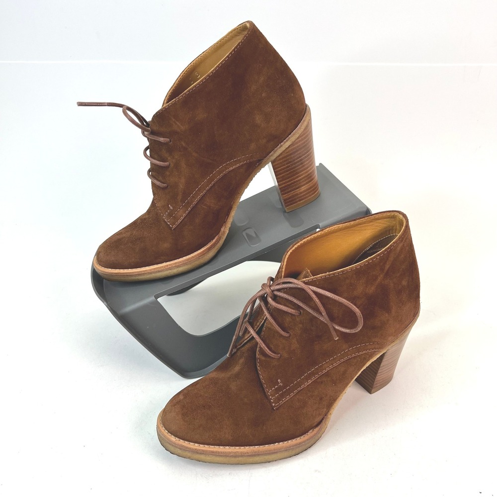 Ralph Lauren Purple Label Franny Ankle Boots Women's‎ 6B Brown Suede Lace Up